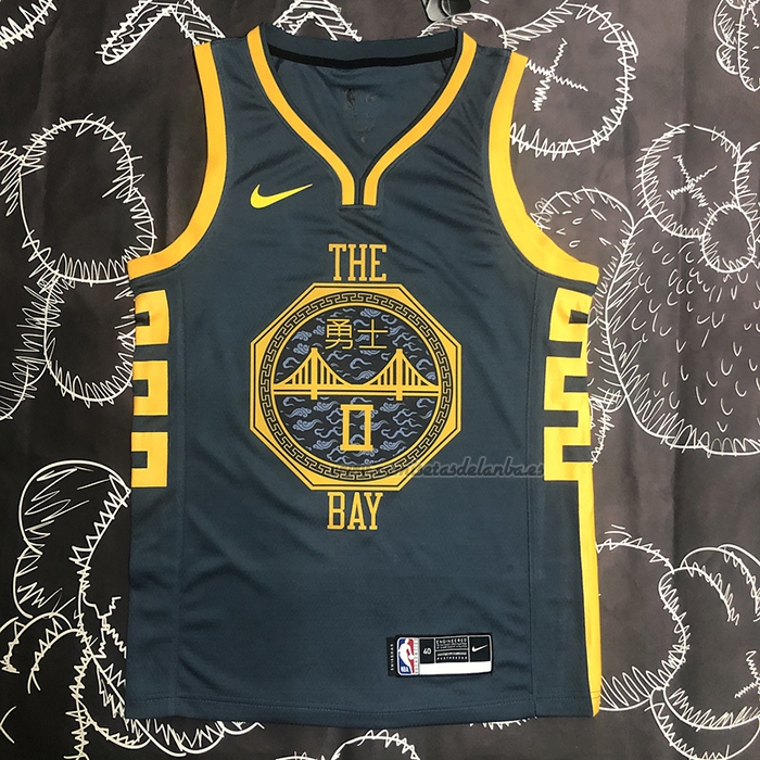 Camiseta Golden State Warriors Gary Payton II NO 0 Ciudad 2018-19 Azul